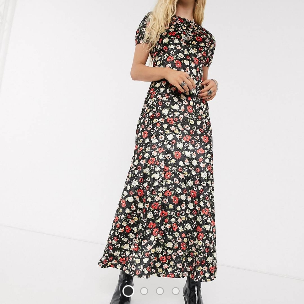 ASOS Maxi Velvet Floral Print Dress